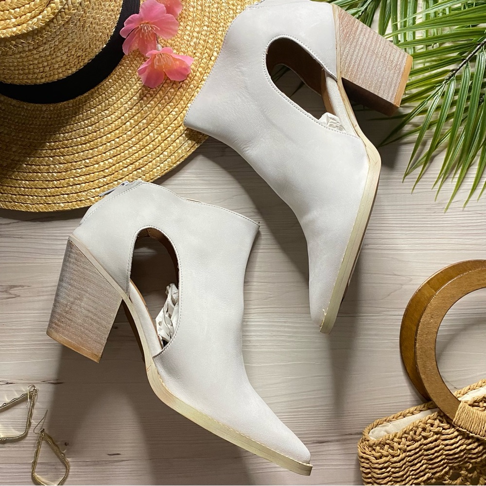 Free People White Ankle Boots